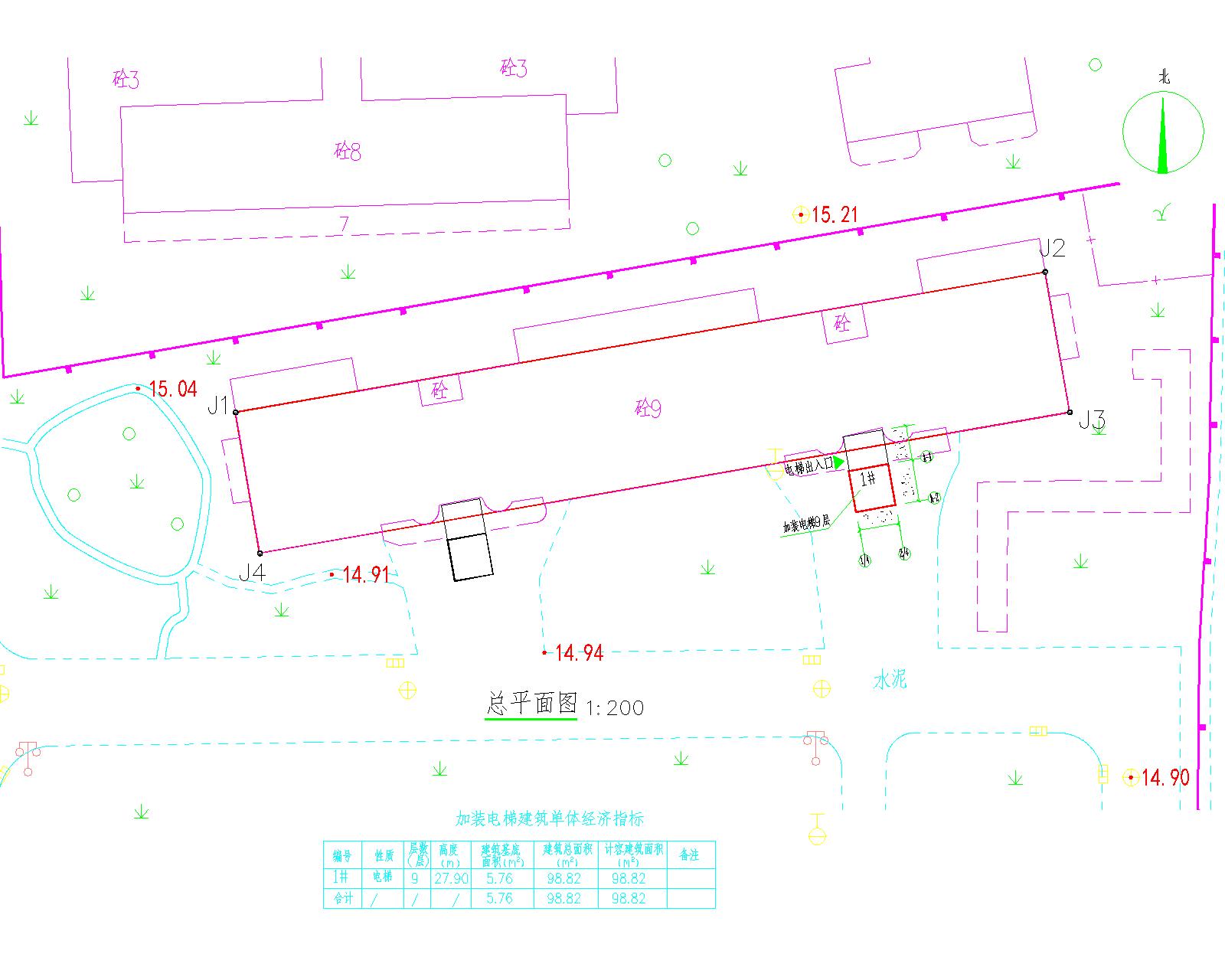 清遠市新城錦霞路1號八座東梯加裝電梯建設項目總平面圖.jpg